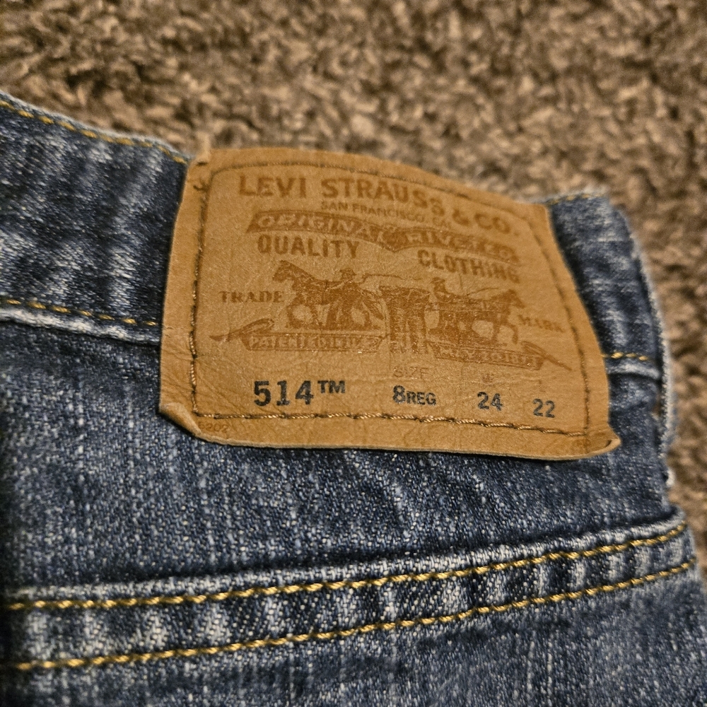 LEVIS slim straight distressed jeans 514 8reg 24/22 - Picture 8 of 9